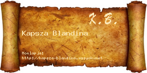 Kapsza Blandina névjegykártya